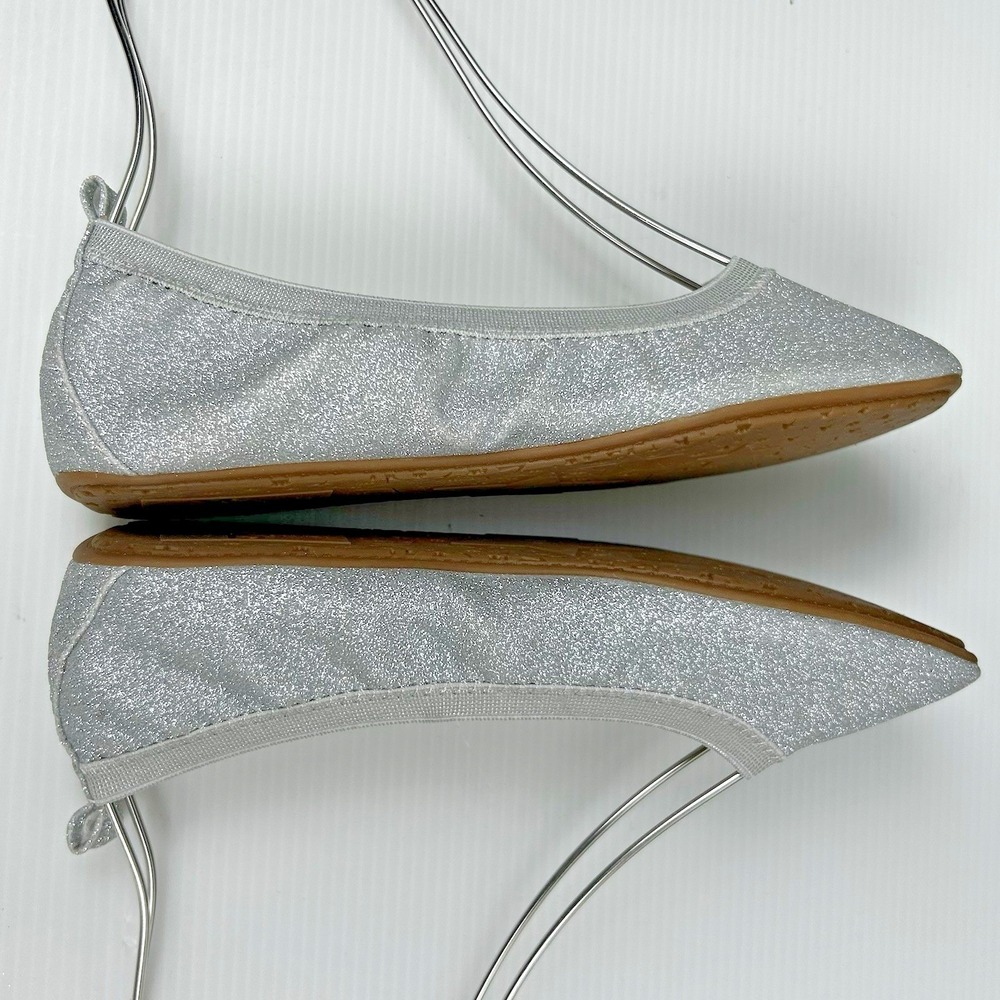 Yosi Samra Girls Size 3Y 3 Silver Glitter Ballet Flat NEW VERY SPARKLY SERENA - Picture 10 of 13